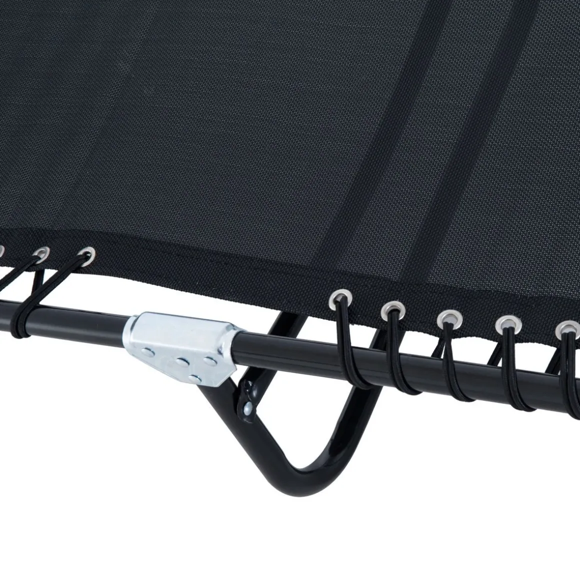 Tumbona Guadix Outsunny plegable respaldo ajustable negro 30x197x58 cm