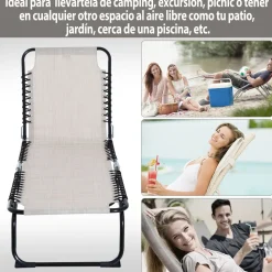 Tumbona Kimoloss Outsunny 4 posiciones 30x197x58 cm