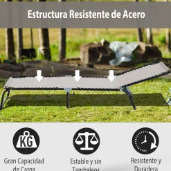 Tumbona Kimoloss Outsunny 4 posiciones 30x197x58 cm