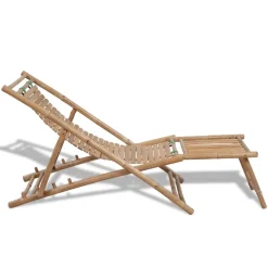 Tumbona Lince ajustable en 4 posiciones natural 80x59x152 cm