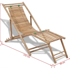 Tumbona Lince ajustable en 4 posiciones natural 80x59x152 cm