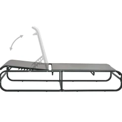 Tumbona Marina reclinable gris 36x200x65