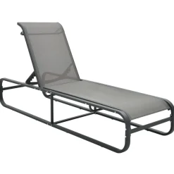 Tumbona Marina reclinable gris 36x200x65