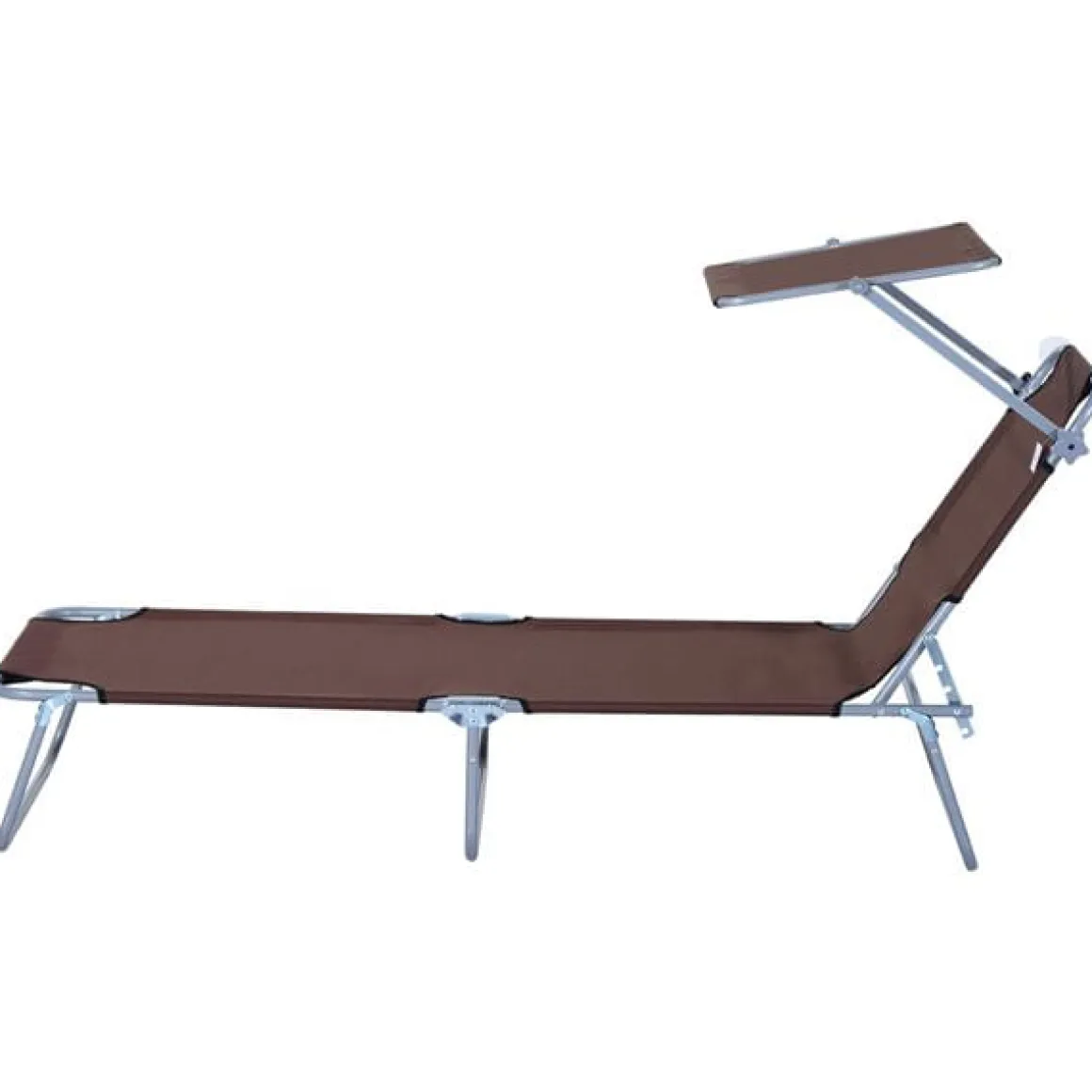 Tumbona plegable Oxford hierro marrón 187x58x27 cm