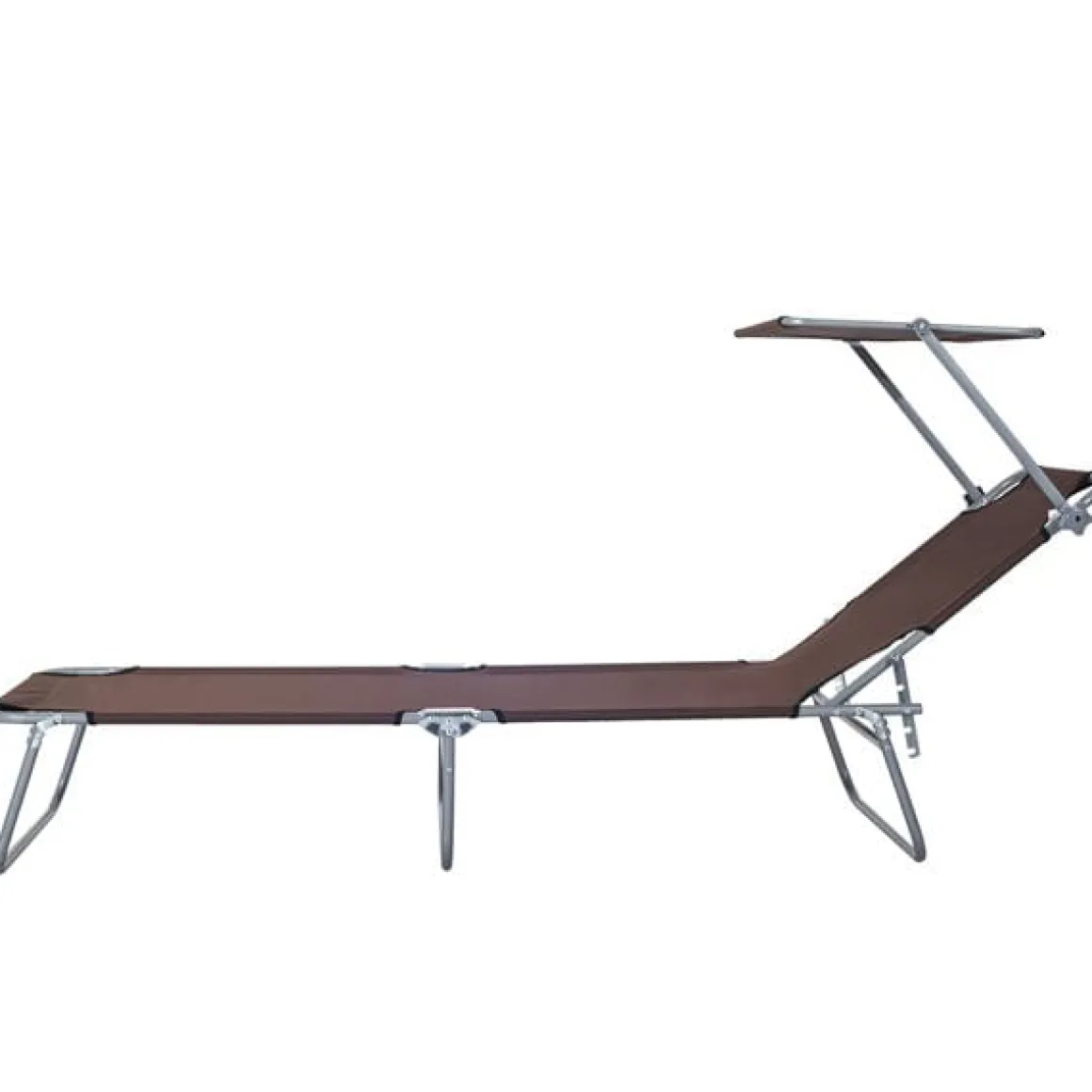 Tumbona plegable Oxford hierro marrón 187x58x27 cm