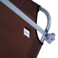 Tumbona plegable Oxford hierro marrón 187x58x27 cm