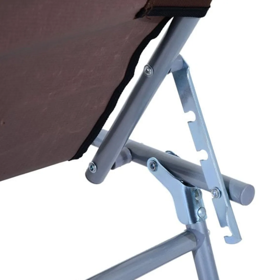 Tumbona plegable Oxford hierro marrón 187x58x27 cm