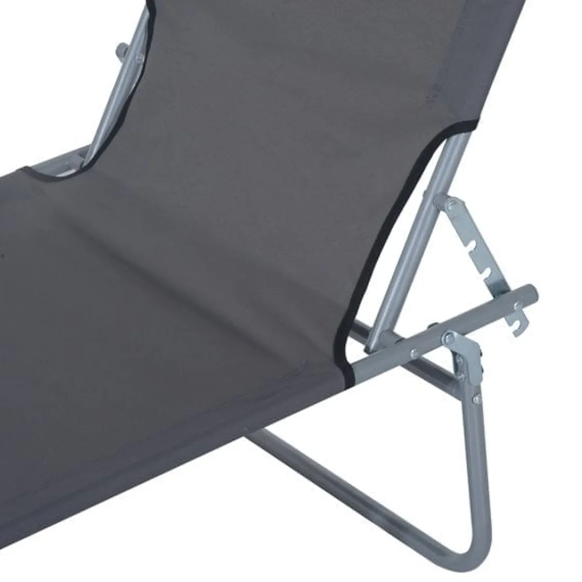 Tumbona plegable Oxford hierro gris 187x58x27 cm