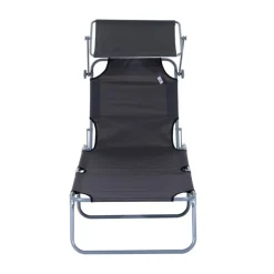 Tumbona plegable Oxford hierro gris 187x58x27 cm