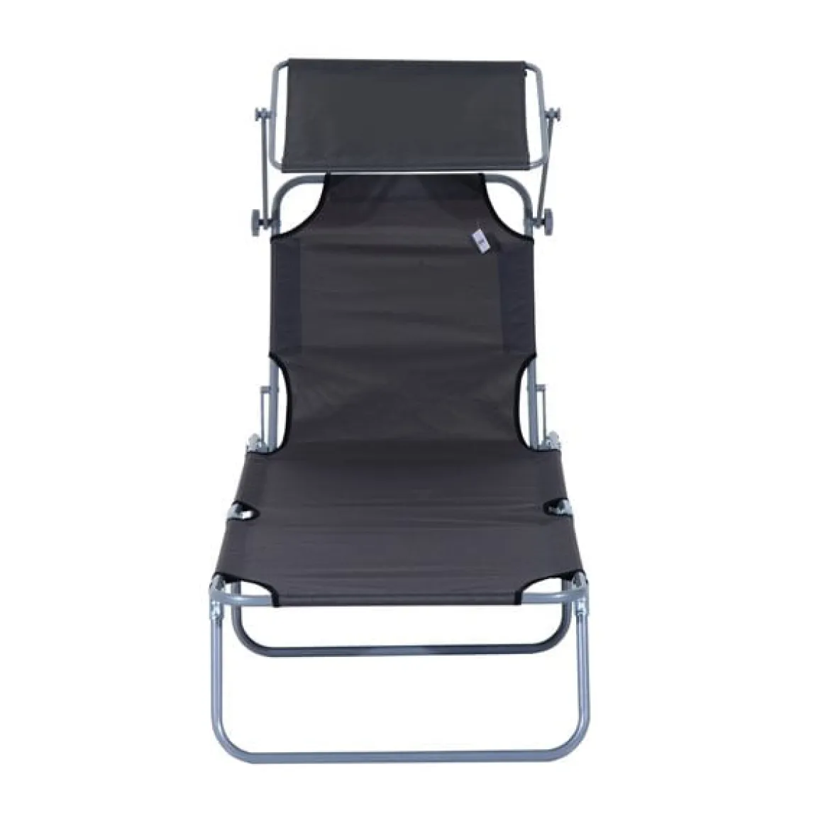 Tumbona plegable Oxford hierro gris 187x58x27 cm
