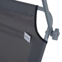Tumbona plegable Oxford hierro gris 187x58x27 cm