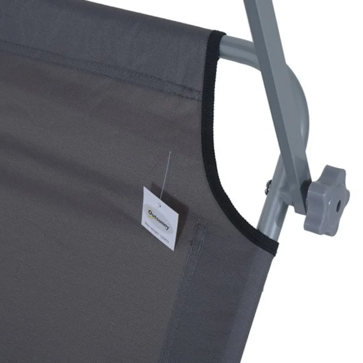 Tumbona plegable Oxford hierro gris 187x58x27 cm