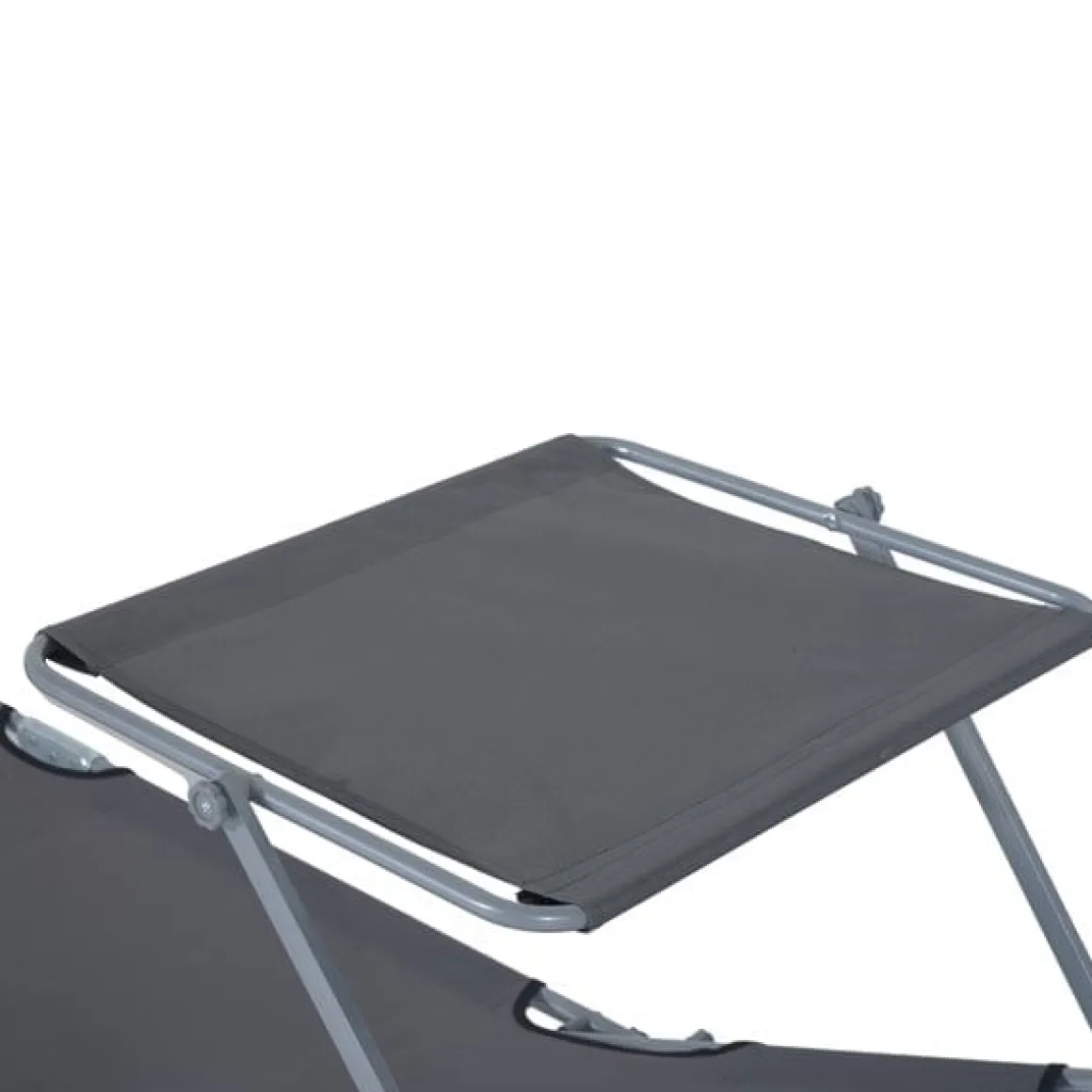 Tumbona plegable Oxford hierro gris 187x58x27 cm