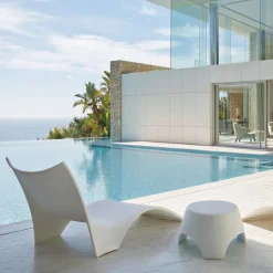 Tumbona relax con protección UV blanco 73x193x81 cm