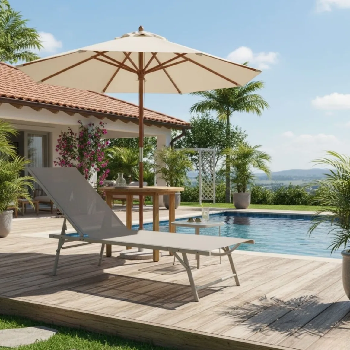 Tumbona relax Nadal plegable respaldo ajustable 33x55x182 cm
