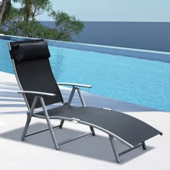 Tumbona Taití Outsunny respaldo ajustable 7 niveles 100,5x137x63,5 cm