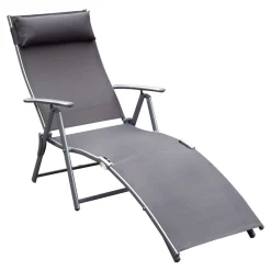 Tumbona Taití Outsunny respaldo ajustable 7 niveles 100,5x137x63,5 cm