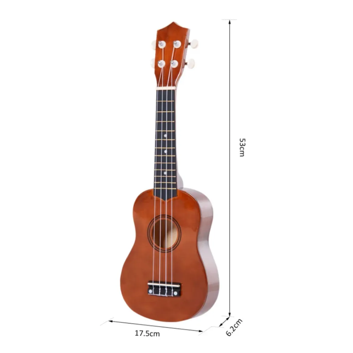 Ukelele soprano Homcom 4 cuerdas ajustables 53x17,5x6,2 cm