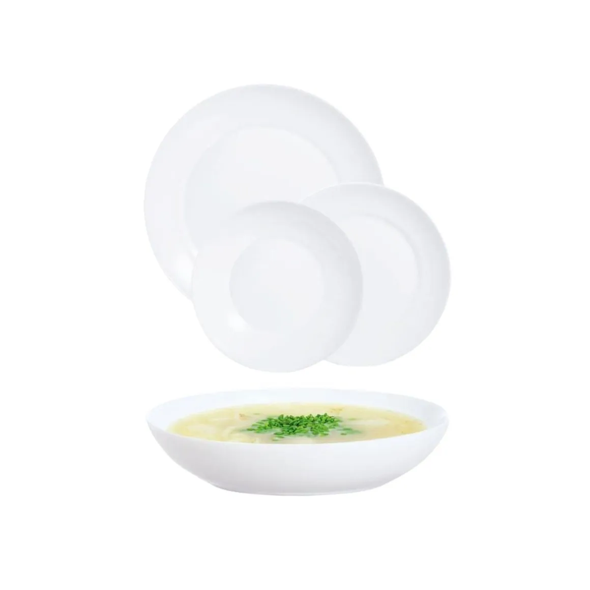 Vajilla Apy Luminarc 18 piezas 6 servicios vidrio blanco