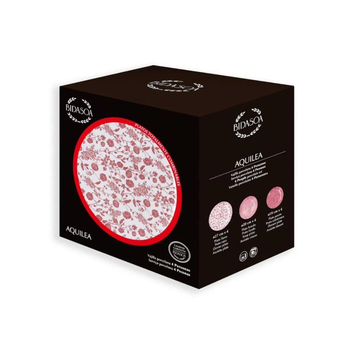Vajilla Aquilea Bidasoa 12 piezas 4 servicios porcelana