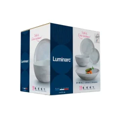 Vajilla Diwali Grant Marb Luminarc 18 piezas 6 servicios vidrio opal gris