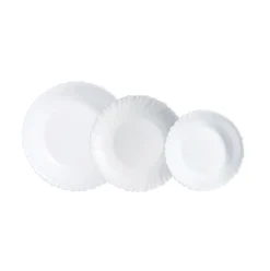 Vajilla Feston Luminarc 18 piezas 6 servicios vidrio opal blanco