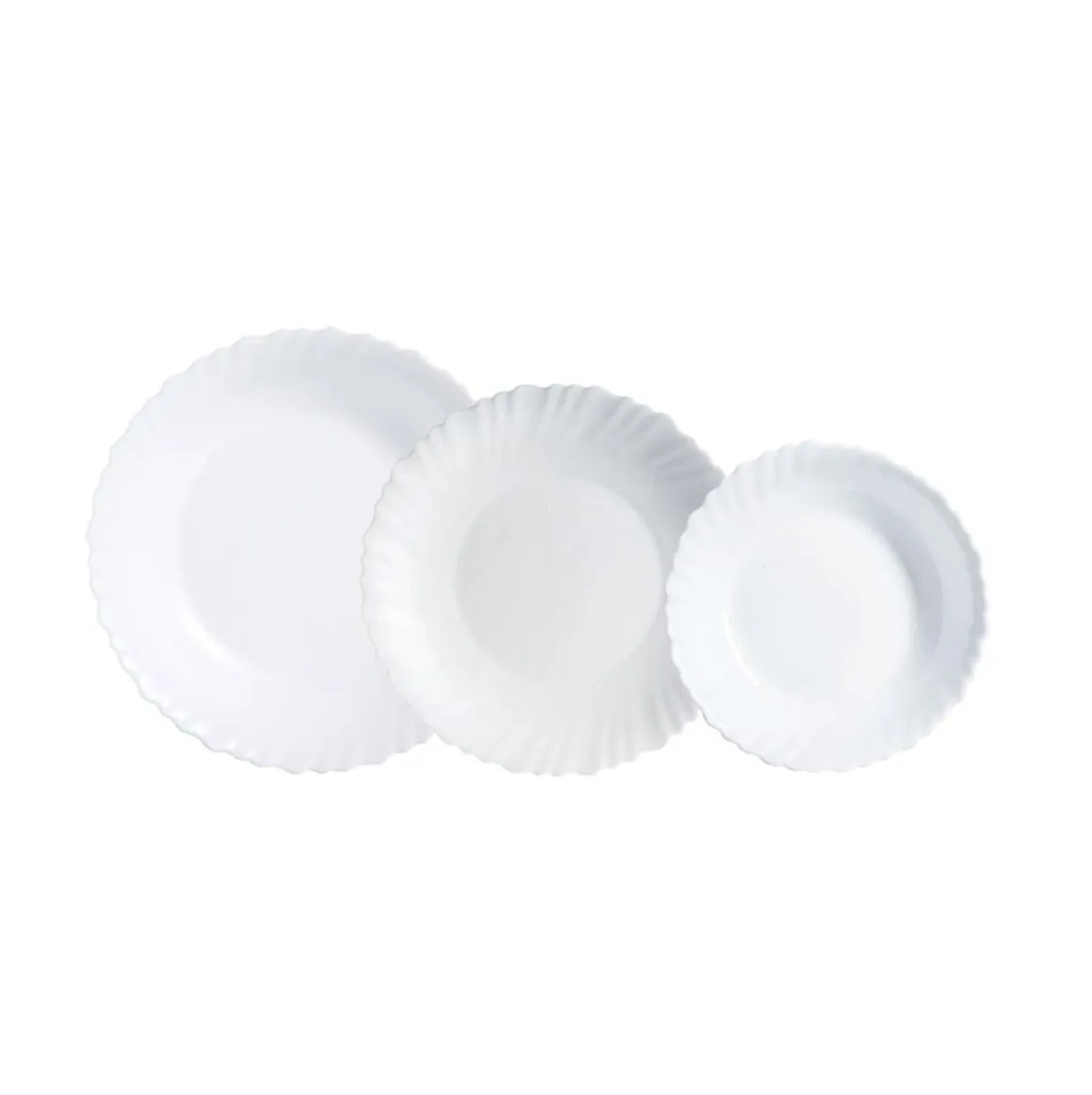 Vajilla Feston Luminarc 18 piezas 6 servicios vidrio opal blanco