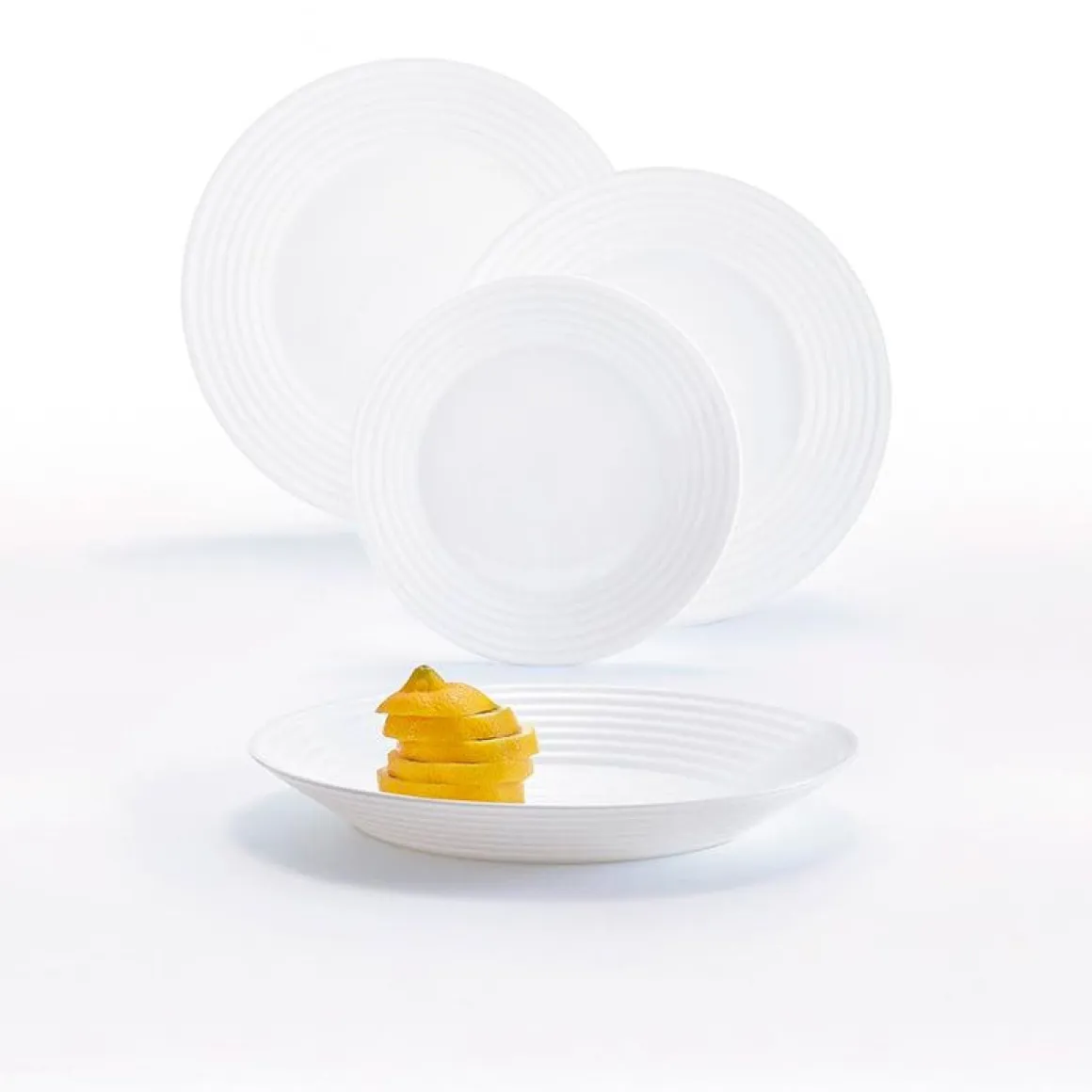 Vajilla Harena Luminarc 18 piezas 6 servicios vidrio blanco