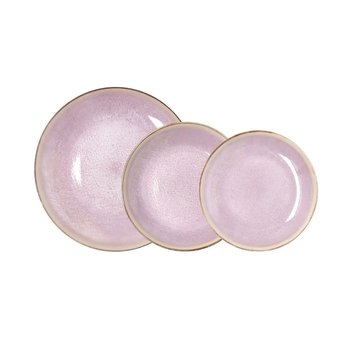 Vajilla Lanai Bidasoa 12 piezas 4 servicios porcelana rosa