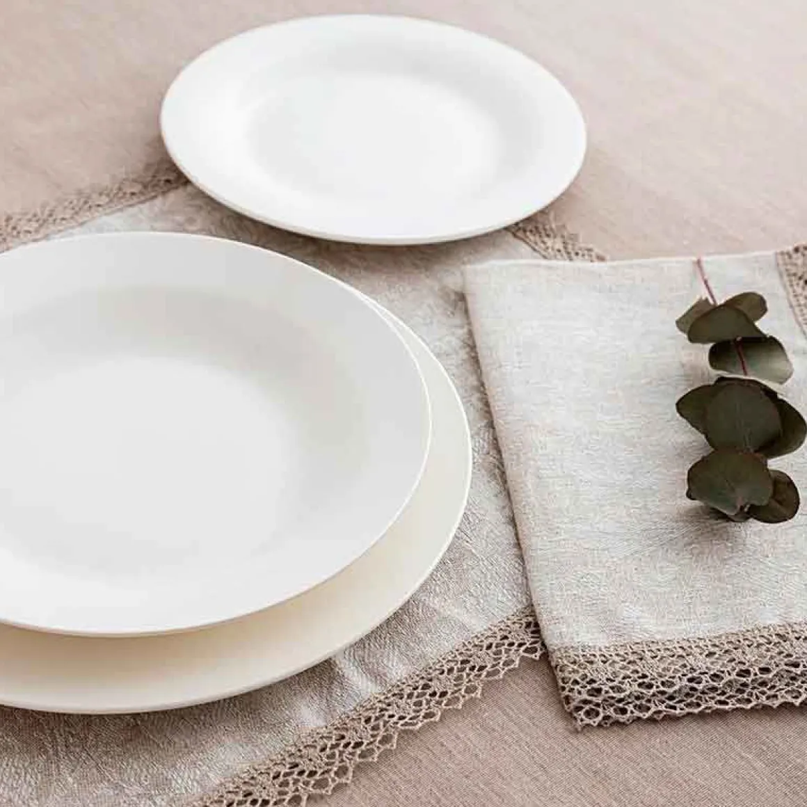 Vajilla Lis Bidasoa 18 piezas 6 servicios porcelana blanco
