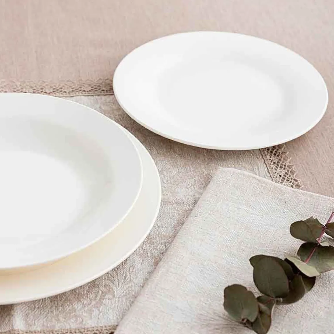 Vajilla Lis Bidasoa 18 piezas 6 servicios porcelana blanco
