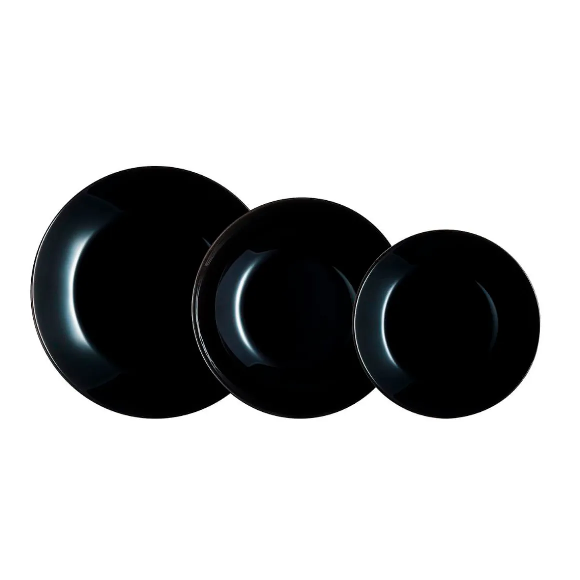 Vajilla Zelie Arcopal 12 piezas 4 servicios negro
