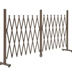 Valla de exterior Sweden Outsunny extensible + rueda central marrón 103,5x405x31 cm