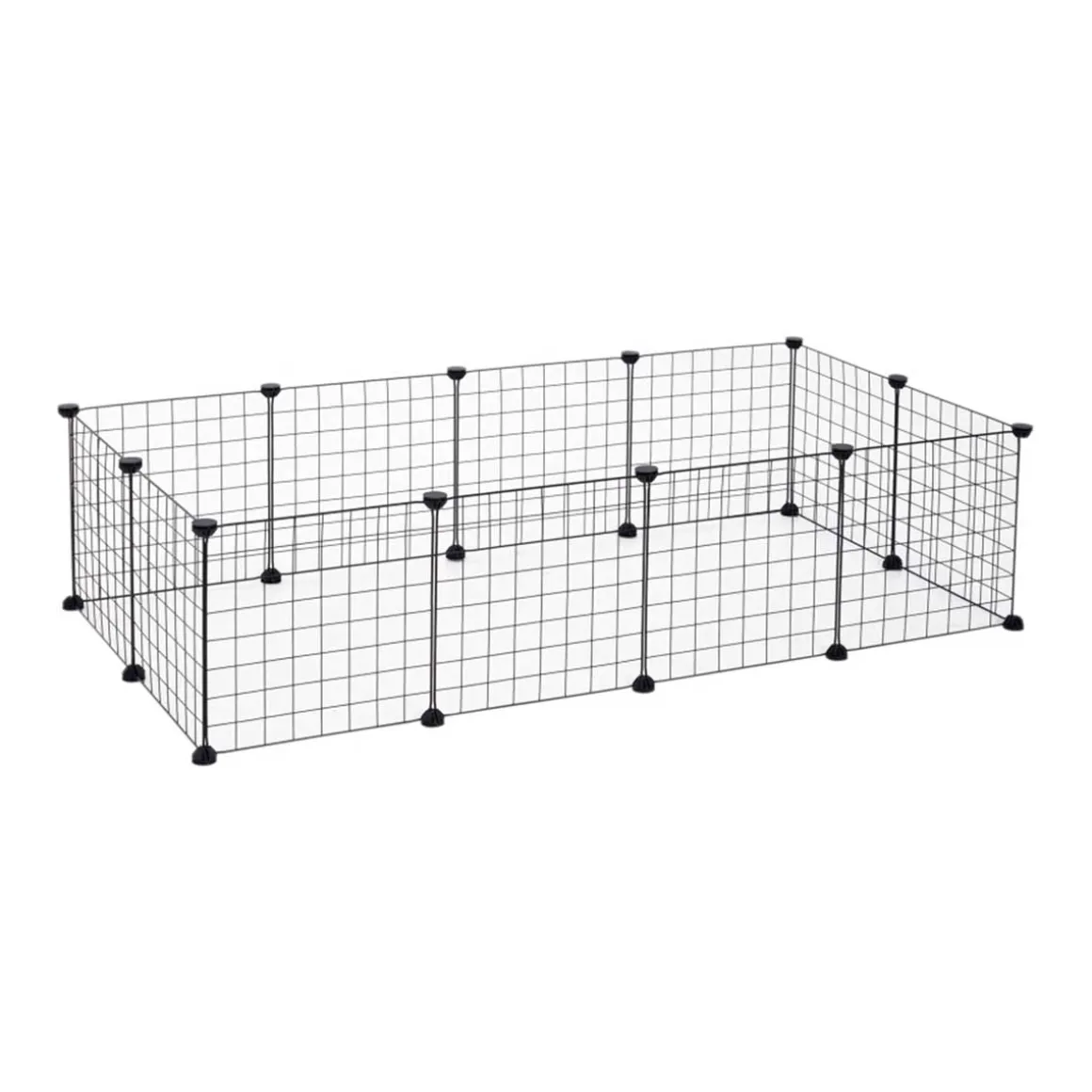 Valla metálica para mascotas PawHut 12 paneles negro 36x106x73 cm