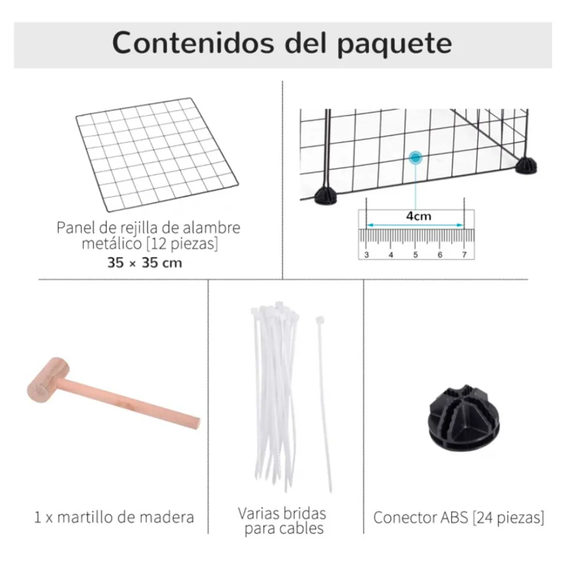 Valla metálica para mascotas PawHut 12 paneles negro 36x106x73 cm