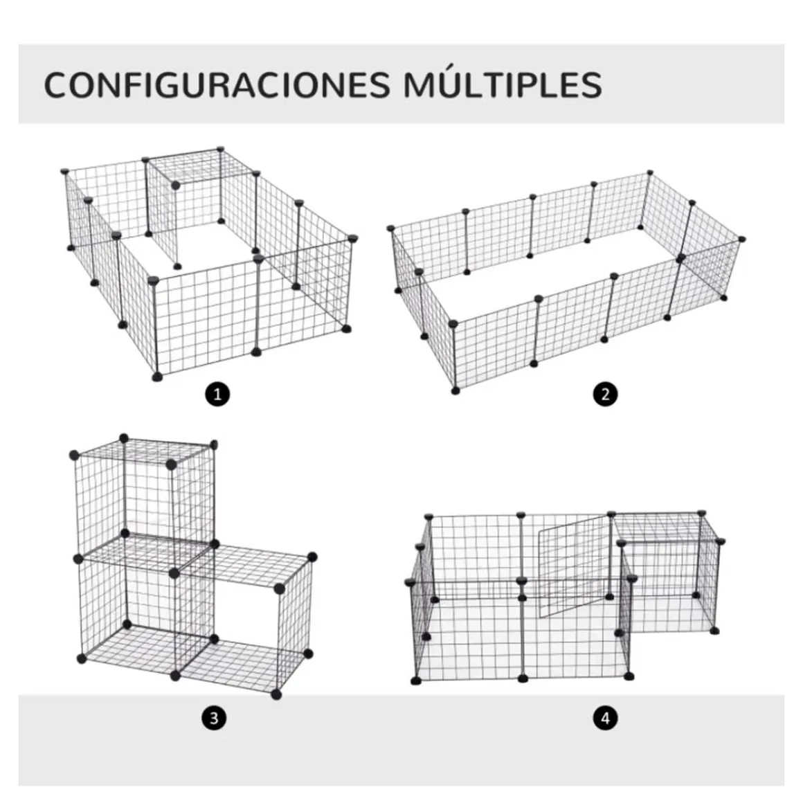 Valla metálica para mascotas PawHut 12 paneles negro 36x106x73 cm