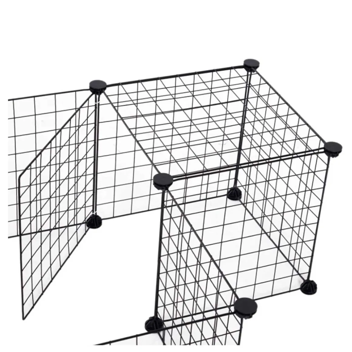 Valla metálica para mascotas PawHut 12 paneles negro 36x106x73 cm
