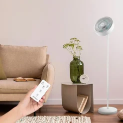 Ventilador de pie Cecotec EnergySilence FanLamp 36W aro de luz LED reversible blanco