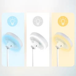 Ventilador de pie Cecotec EnergySilence FanLamp 36W aro de luz LED reversible blanco