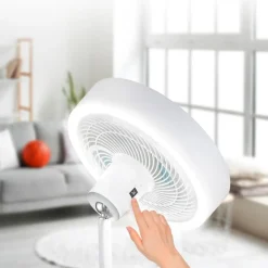 Ventilador de pie Cecotec EnergySilence FanLamp 36W aro de luz LED reversible blanco