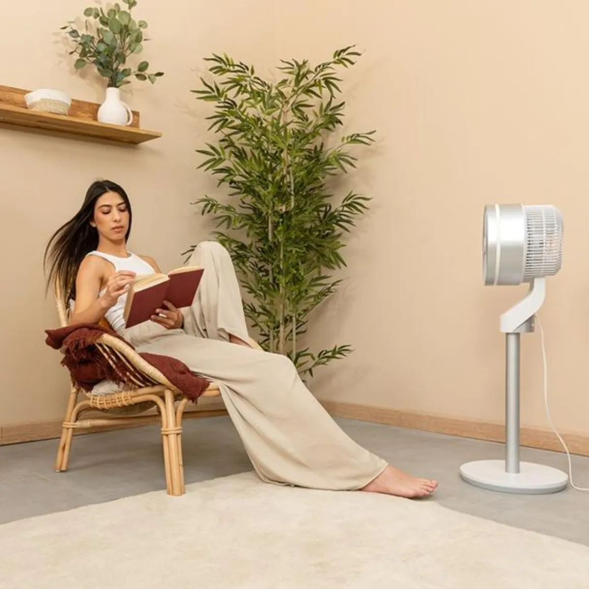 Ventilador de pie Cecotec EnergySilence 1000 Cyclone Smart 60W mando a distancia blanco