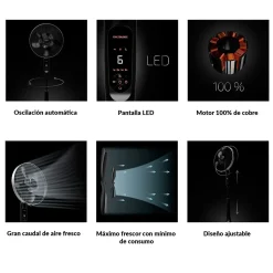 Ventilador de pie Cecotec EnergySilence 1020 ExtremeConnected 60W 10 aspas negro