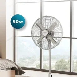 Ventilador de pie Cecotec EnergySilence 610 Steelstyle 50W 4 aspas plata