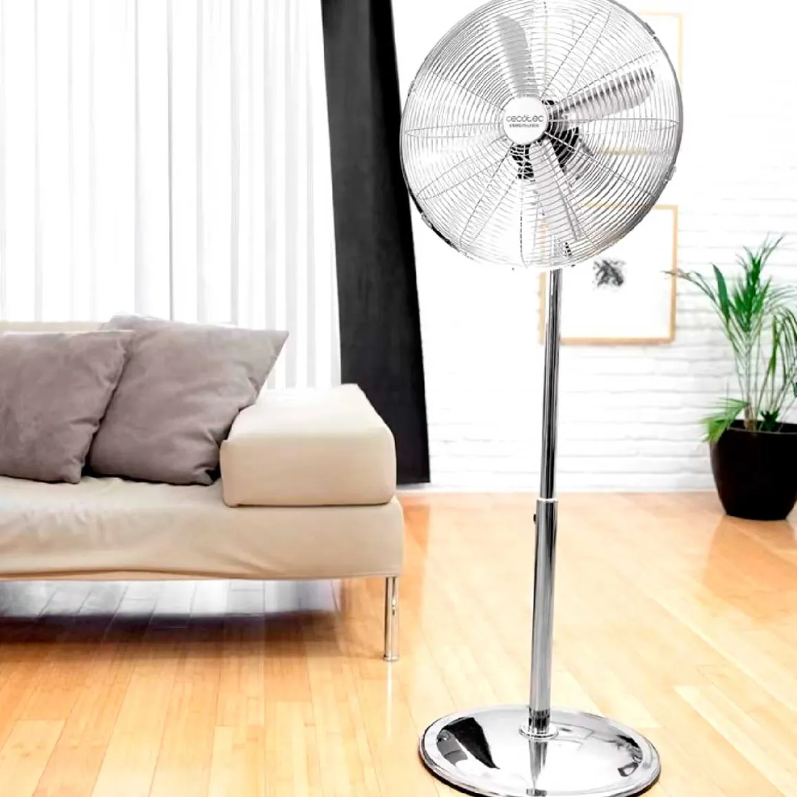 Ventilador de pie Cecotec EnergySilence 620 Retrostyle 50W 3 velocidades inox Ø40x90/125 cm