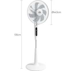 Ventilador de pie Horizon Homcom 40W función antimosquitos blanco Ø44,5x135 cm