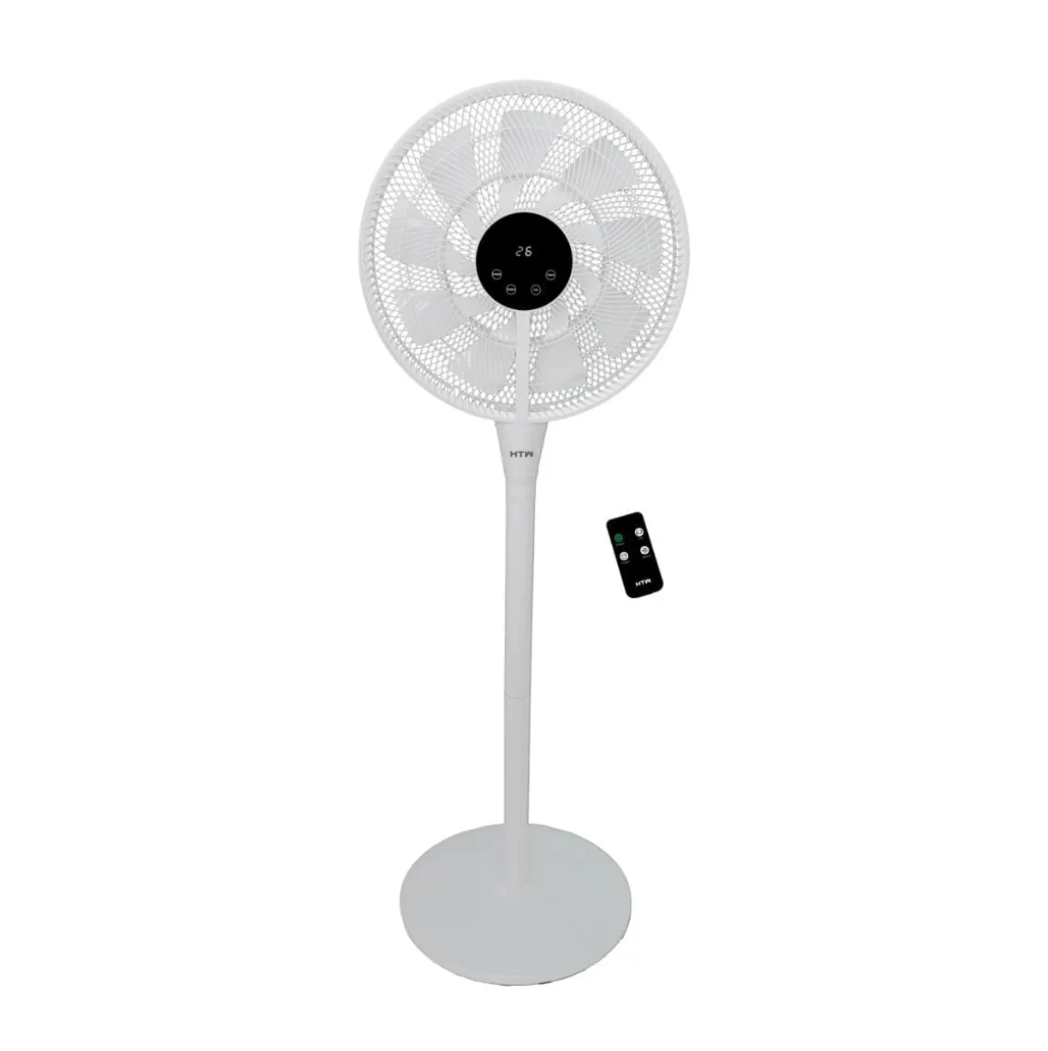 Ventilador de pie HTW VP-25YM 25W 6 velocidades inclinable blanco Ø35 cm