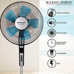 Ventilador de pie Orbegozo SF 0640 65W 2 velocidades negro Ø40 cm
