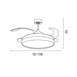 Ventilador de techo Acanto Bel Air 72W aspas retráctiles mando a distancia Ø108 cm