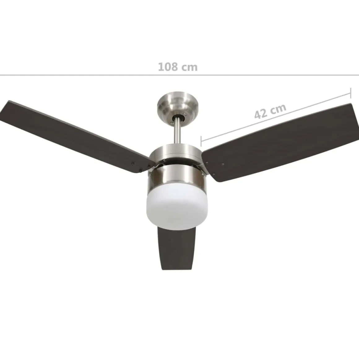 Ventilador de techo Aloe 3 aspas mando a distancia marrón oscuro Ø108 cm