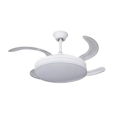 Ventilador de techo Atlantis 4 aspas retráctiles con mando a distancia blanco Ø50 cm